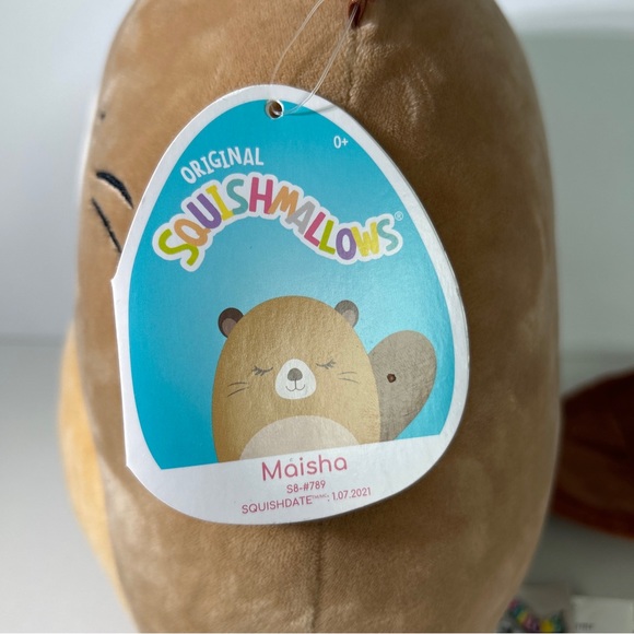 Squishmallows Maisha Beaver 9” Plush Stuffed Pillow KellyToy W/Tag - Picture 6 of 9